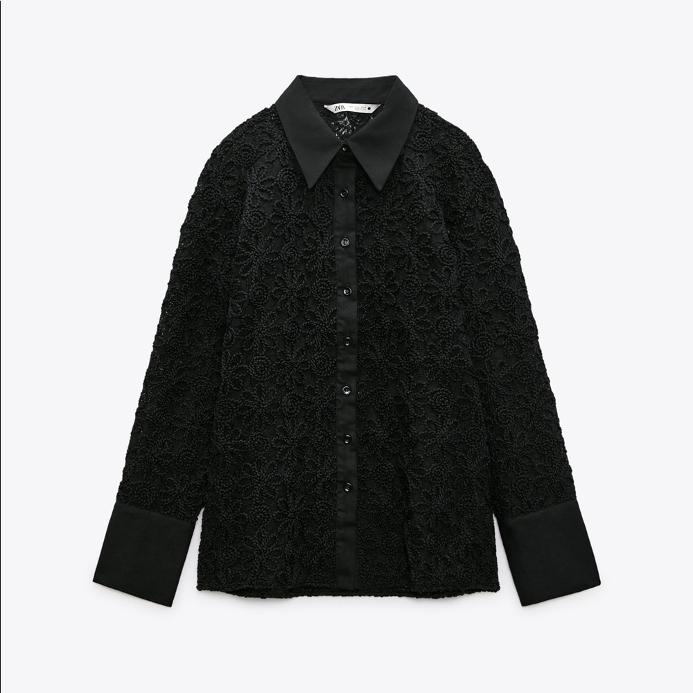 Zara Lace Black Blouse NWT